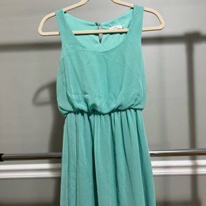 Lush Blue Cap Sleeve Dress